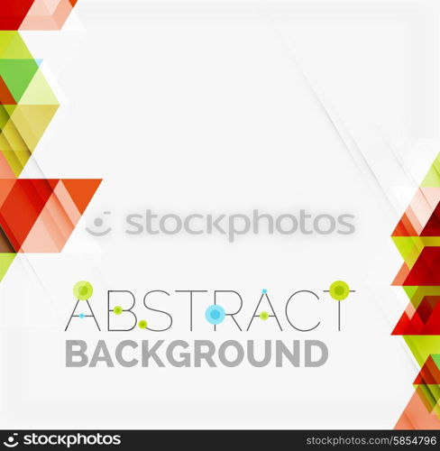 Abstract geometric background. Modern overlapping triangles. Unusual color shapes for your message. Business or tech presentation, app cover template