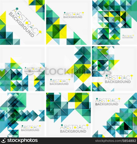 Abstract geometric background. Modern overlapping triangles. Unusual color shapes for your message. Business or tech presentation, app cover template