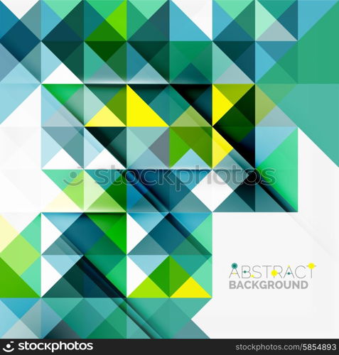 Abstract geometric background. Modern overlapping triangles. Unusual color shapes for your message. Business or tech presentation, app cover template