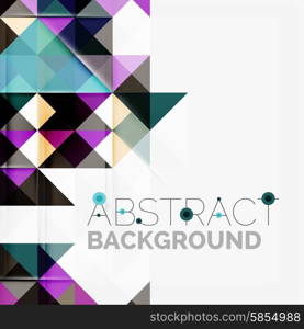 Abstract geometric background. Modern overlapping triangles. Unusual color shapes for your message. Business or tech presentation, app cover template