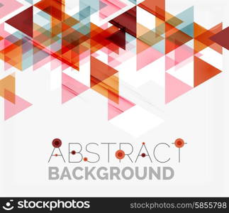 Abstract geometric background. Modern overlapping triangles. Unusual color shapes for your message. Business or tech presentation, app cover template