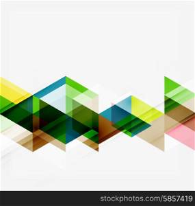 Abstract geometric background. Modern overlapping triangles. Unusual color shapes for your message. Business or tech presentation, app cover template