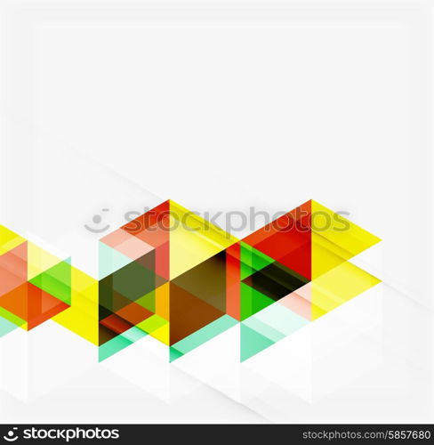 Abstract geometric background. Modern overlapping triangles. Unusual color shapes for your message. Business or tech presentation, app cover template