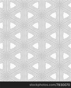 Abstract geometric background. Seamless flat monochrome pattern. Simple design.Slim gray wavy triangle grid.
