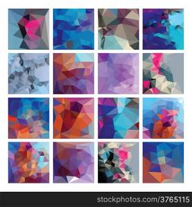 Abstract Geometric background set. Polygonal vector design.