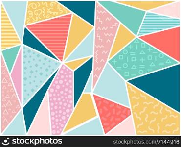 Abstract geometric background vector image, swatches memphis pattern