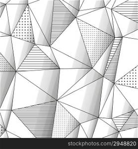 Abstract geometric background with black and white textured triangles