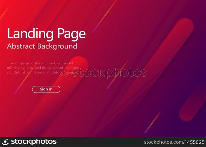 Abstract geometric background with gradient shape, line for website landing page. Design pattern with abstract dynamic shape and motion 3d effect. Digital vector background.