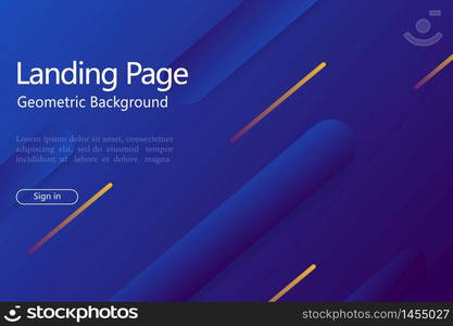 Abstract geometric background with gradient shape, line for website landing page. Design pattern with abstract dynamic shape and motion 3d effect. Digital vector background.