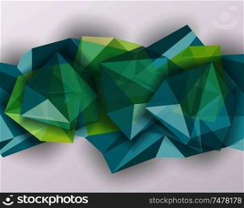 Abstract geometric background with poygonal 3D shapes. Vector illustration.