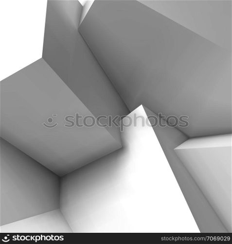 Abstract geometric background with realistic overlapping white cubes