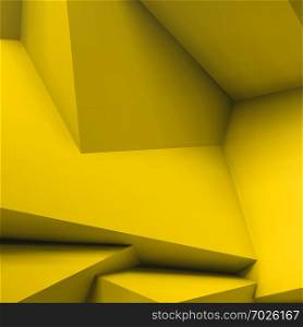 Abstract geometric background with realistic overlapping yellow cubes