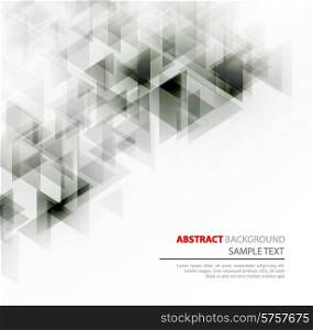 Abstract geometric background with transparent triangles. Vector illustration. Brochure design. Abstract polygonal triangles poster.