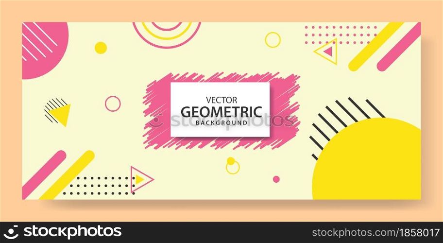 Abstract geometric banner background vector graphic template design