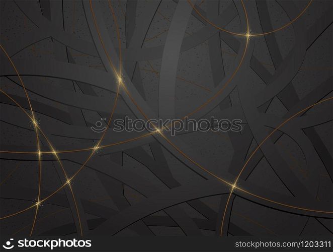 Abstract Geometric Black and Gold Background