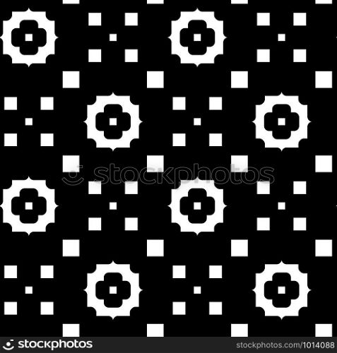 Abstract geometric black and white tiles. Vector seamless pattern square mosaic. Regular vector seamless pattern abstract geomertric pixel