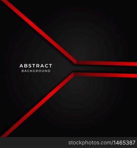 Abstract geometric black background with red border. You can use for ad, poster, template, business presentation. Vector illustration