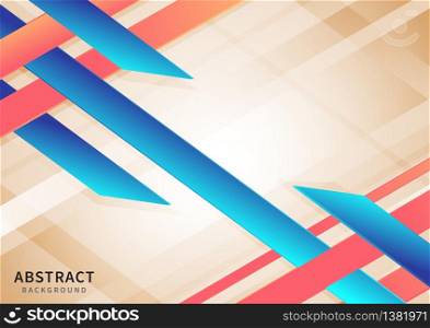 Abstract geometric blue and pink vibrant gradient diagonal on brown background with copy space for text. Vector illustration