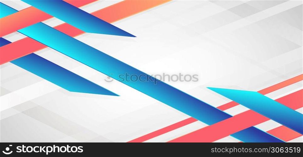 Abstract geometric blue and pink vibrant gradient diagonal on white background with copy space for text. Vector illustration