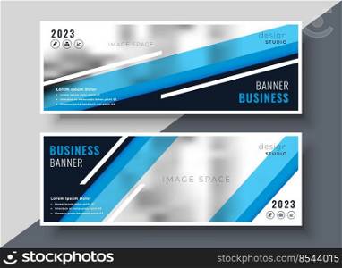 abstract geometric blue business banners design