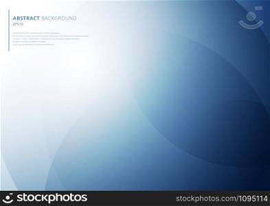 Abstract geometric blue circles overlapping background with lighting space for your text. Vector illustration