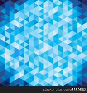 Abstract geometric blue triangle with copy space, isometric view, vector illustration