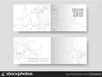 Abstract geometric brochure background with connected lines and dots.. Abstract geometric brochure background with connected lines and dots