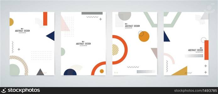 Abstract geometric brochure set minimal design decoration background set. Use for cover, annual, report, print, book. illustration vector eps10