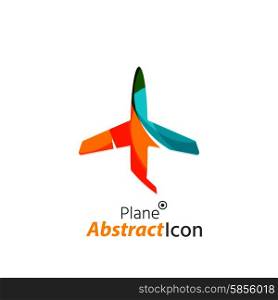 Abstract geometric business corporate emblem - airplane. Abstract geometric business corporate emblem - airplane. Logo icon design for travel or any other idea