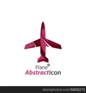 Abstract geometric business corporate emblem - airplane. Abstract geometric business corporate emblem - airplane. Logo icon design for travel or any other idea