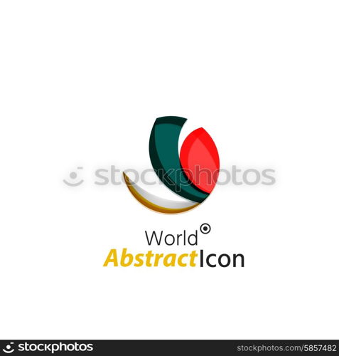 Abstract geometric business corporate emblem globe, world, circle. Logo icon design for travel or any other idea