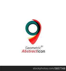 Abstract geometric business corporate emblem - map tag. Abstract geometric business corporate emblem - map tag. Logo icon design for travel or any other idea