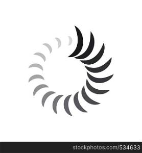 Abstract geometric circle curves icon in simple style isolated on white background. Grey gradiant logo. Abstract geometric circle curves icon