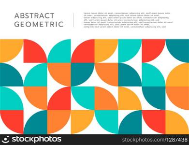 Abstract geometric circle cut shape flat design with space for your text. vector illustration.