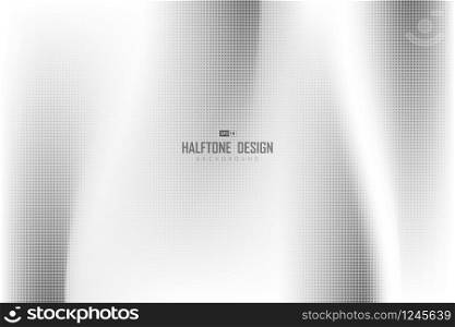 Abstract geometric circle halftone pattern design on gradient white and gray mesh background. Use for ad, poster, artwork, template design, print. illustration vector eps10