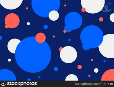 Abstract geometric circles colorful composition design on blue background. Vector illustration