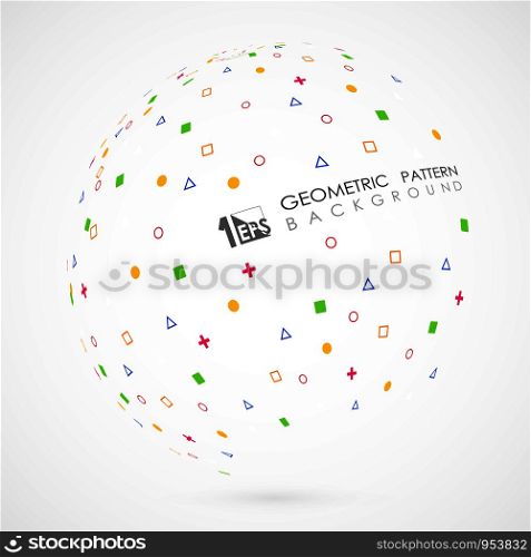 Abstract geometric colorful global connection with white background. You can use for ad, poster, cover design, artwork, print. vector eps10