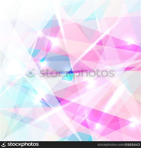 Abstract geometric colorful low polygon background with lighting glow effect. Vector illustration