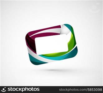 Abstract geometric company logo frame, screen. Vector illustration of universal shape concept made of various wave overlapping elements