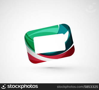 Abstract geometric company logo frame, screen. Vector illustration of universal shape concept made of various wave overlapping elements