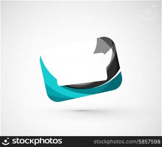 Abstract geometric company logo frame, screen. Vector illustration of universal shape concept made of various wave overlapping elements