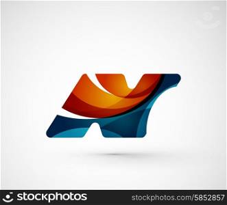 Abstract geometric company logo N letter. Abstract geometric company logo N letter. Vector illustration of universal shape concept made of various wave overlapping elements