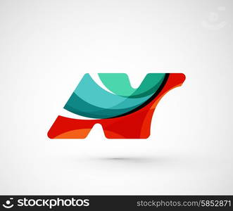 Abstract geometric company logo N letter. Abstract geometric company logo N letter. Vector illustration of universal shape concept made of various wave overlapping elements