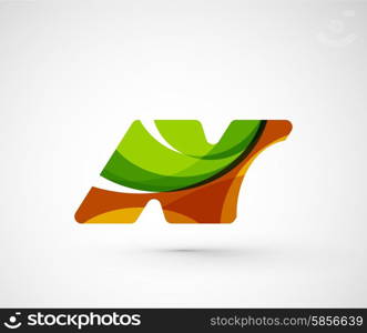 Abstract geometric company logo N letter. Abstract geometric company logo N letter. Vector illustration of universal shape concept made of various wave overlapping elements