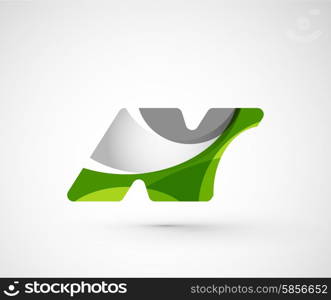 Abstract geometric company logo N letter. Abstract geometric company logo N letter. Vector illustration of universal shape concept made of various wave overlapping elements