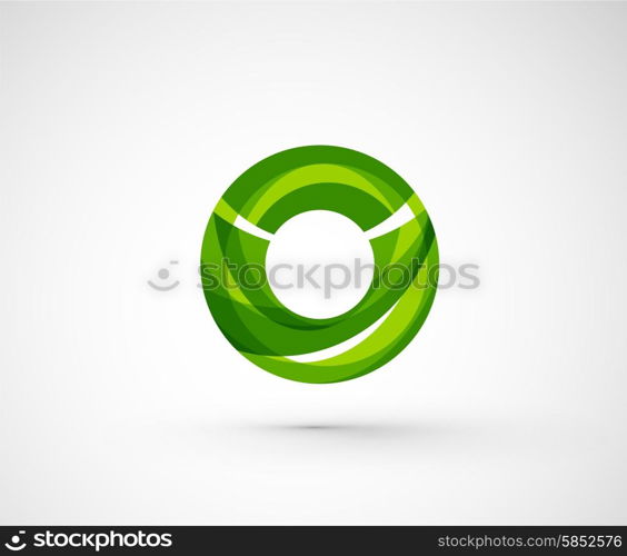 Abstract geometric company logo ring, circle. Vector illustration of universal shape concept made of various wave overlapping elements