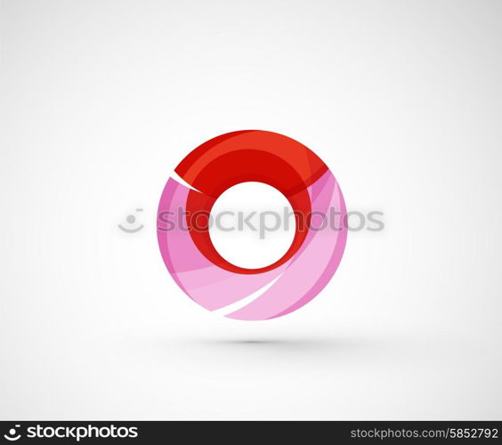 Abstract geometric company logo ring, circle. Vector illustration of universal shape concept made of various wave overlapping elements