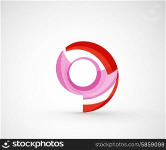 Abstract geometric company logo ring, circle. Vector illustration of universal shape concept made of various wave overlapping elements