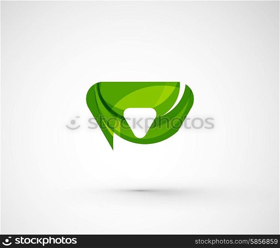Abstract geometric company logo triangle, arrow. Vector illustration of universal shape concept made of various wave overlapping elements