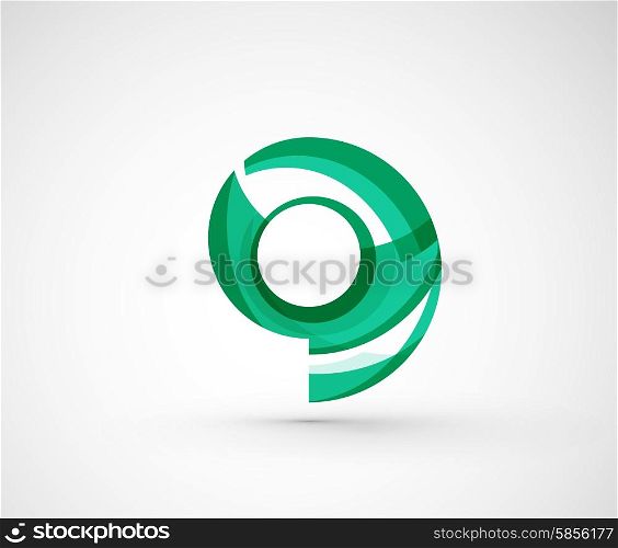 Abstract geometric company logo. Vector illustration of universal shape concept made of various wave overlapping elements. Abstract geometric company logo